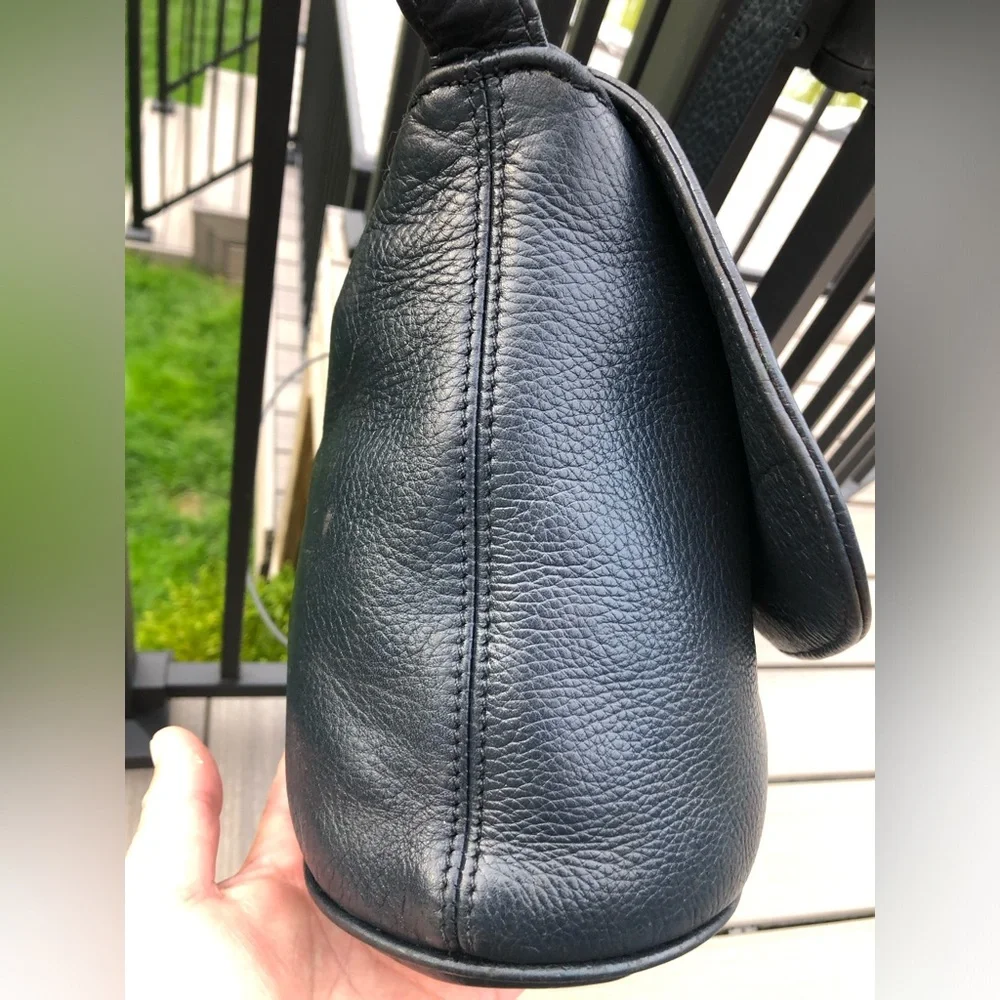 Coach Vintage Navy Blue Pebble Leather #4903 Sonoma Flap Crossbody Handbag - Picture 3 of 15